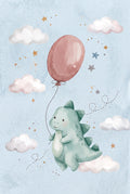 Cuadro Dino con globo rojo