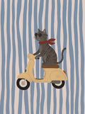 Cuadro Gato en vespa