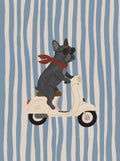 Cuadro Bulldog en vespa